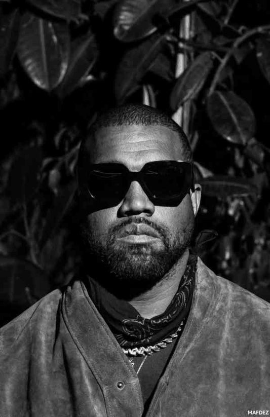 Kanye West Black and White Poster