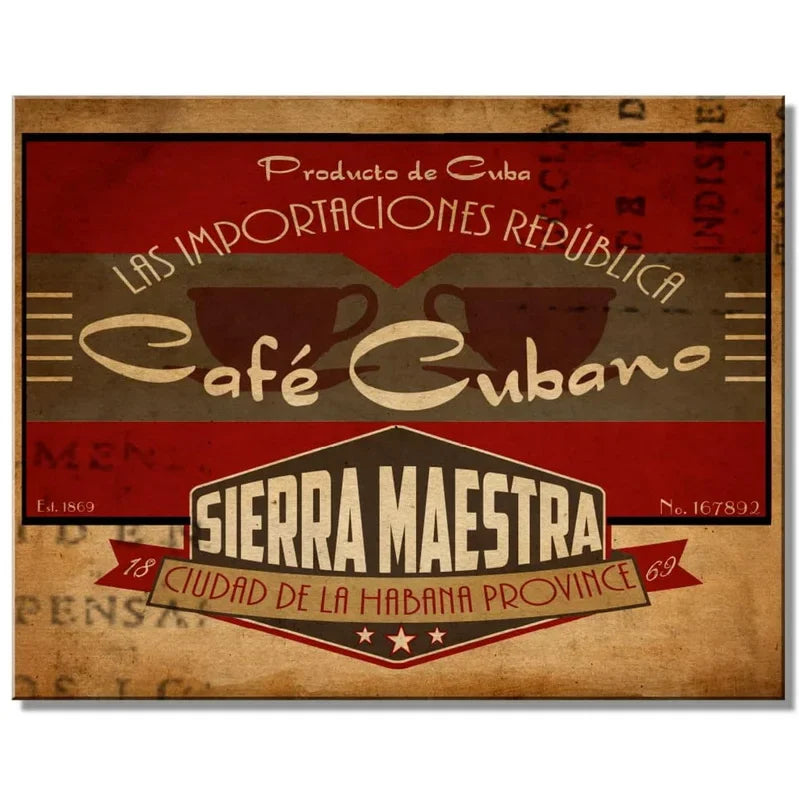 Cafe Cubano Cafe Decor Metal Sign Poster