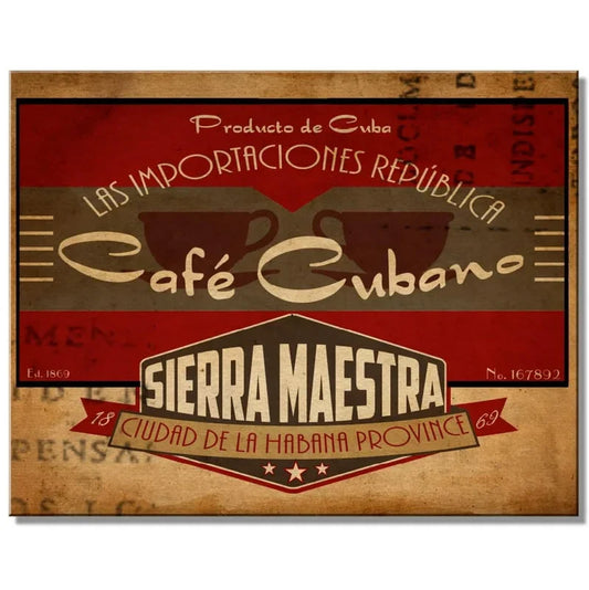 Cafe Cubano Cafe Decor Metal Sign Poster