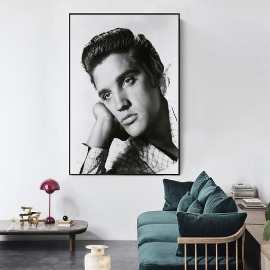 Elvis Presley Black White Portrait Poster