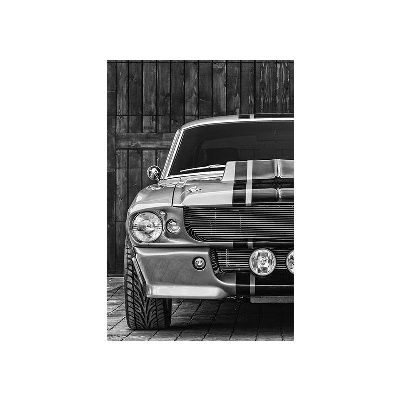 Mustang Fastback 1968 Retro Car Poster