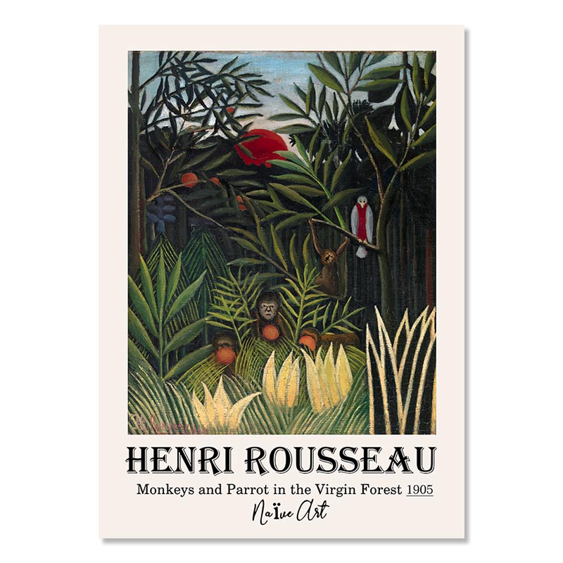 Henri Rousseau Monkeys and Parrot In The Virgin Forest Poster