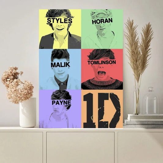 One Direction Colorful Band Wall Art Poster