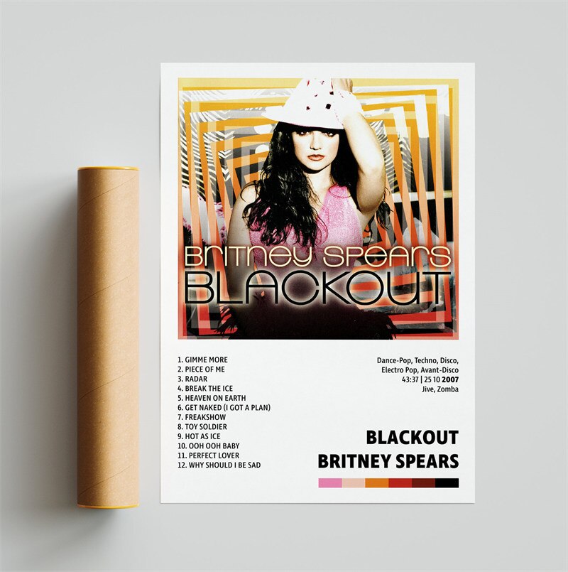 Britney Spears Blackout Minimalist Album Cover Poster