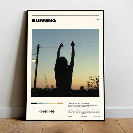 Burning Minimalist Movie Wall Art Poster