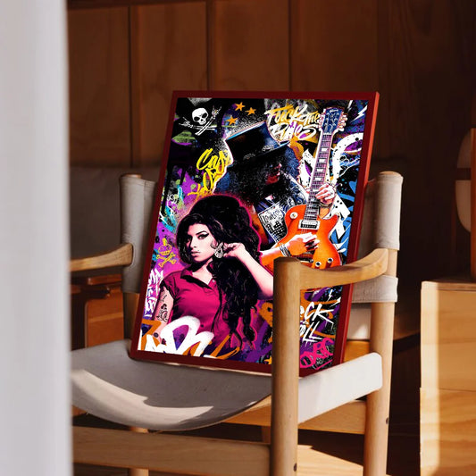 Amy Winehouse and Slash Graffiti Poster