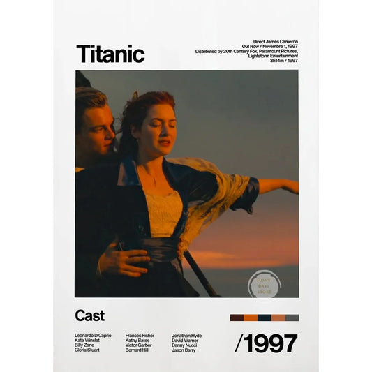 Titanic Jack and Rose Minimalist Movie Poster