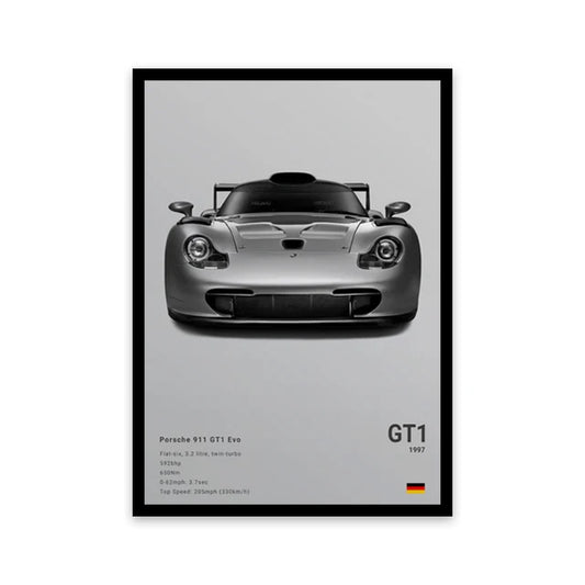 Porsche 911 GT1 Evo Car Poster