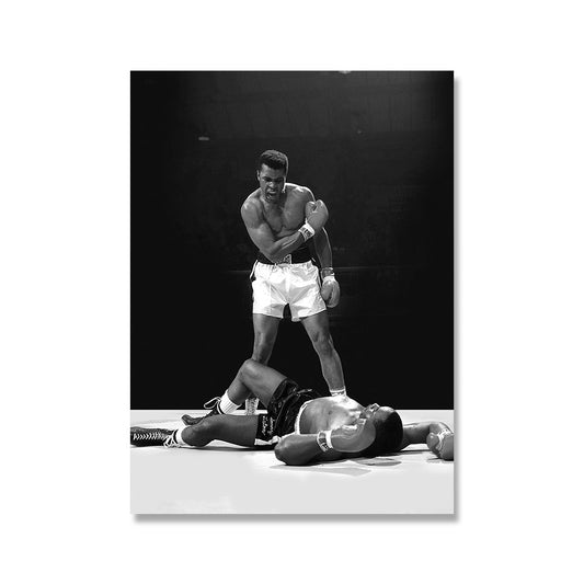 Muhammad Ali Vs. Sonny Liston Iconic Photo Poster