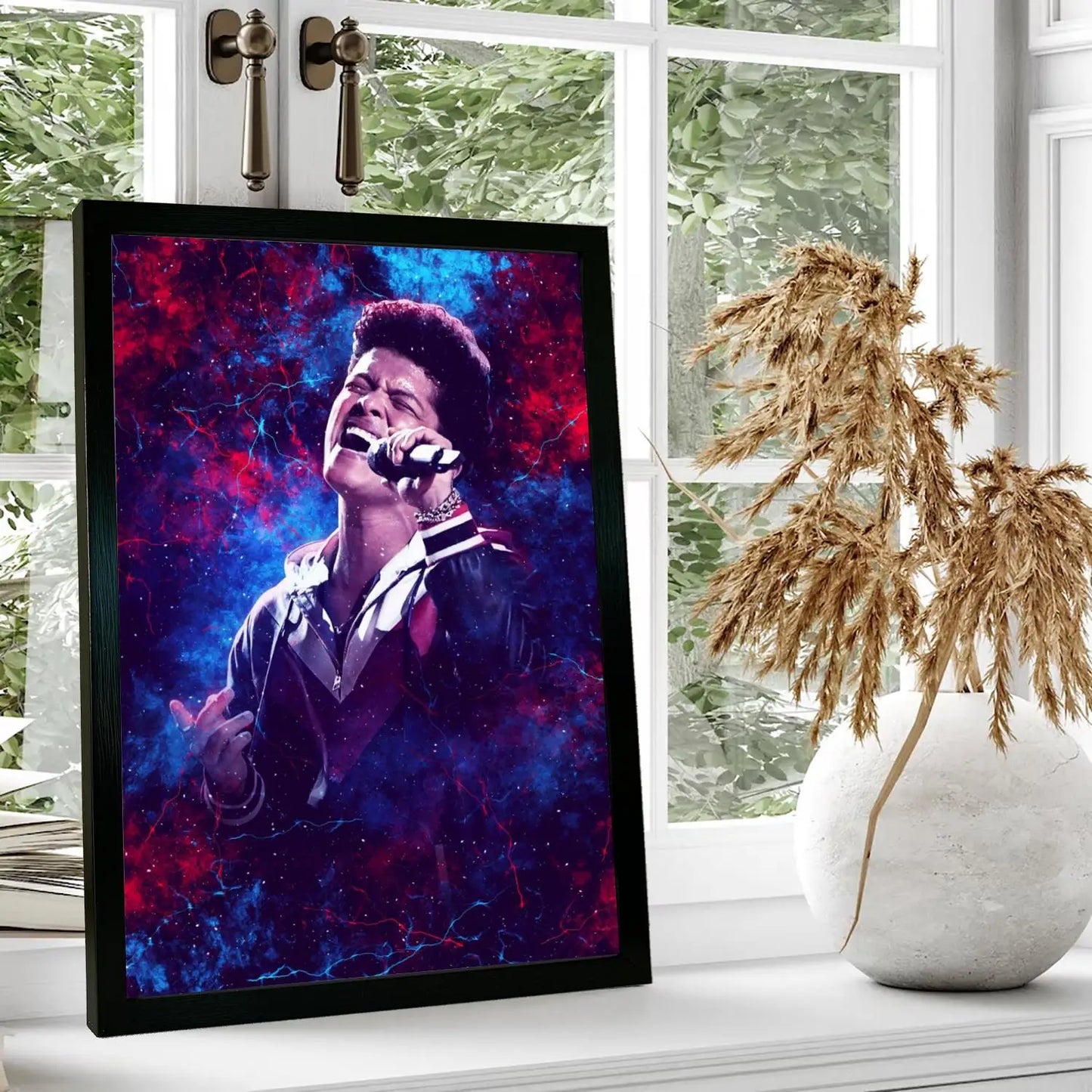 Bruno Mars Purple Red Abstract Painting Poster