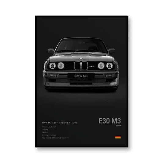 BMW E30 M3 Car Poster