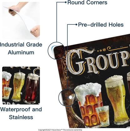 Funny Group Therapy Practiced Here Funny Bar Metal Sign Poster