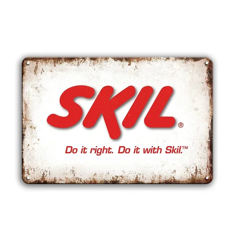 Skil Rustic Man Cave Garage Metal Sign Poster