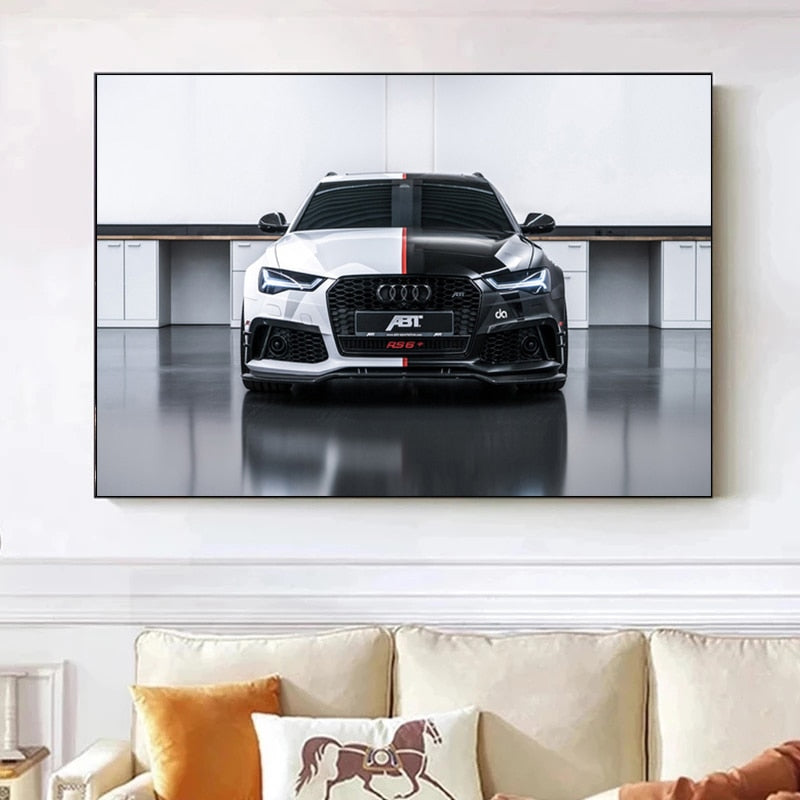 Audi Black White RS6 Poster – Aesthetic Wall Decor