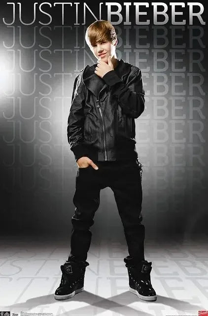 Justin Bieber Black White Wall Decor Poster