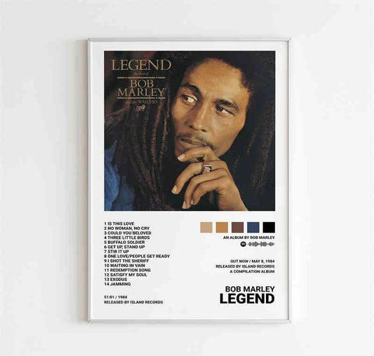 Bob Marley Legend Minimalist Album Poster