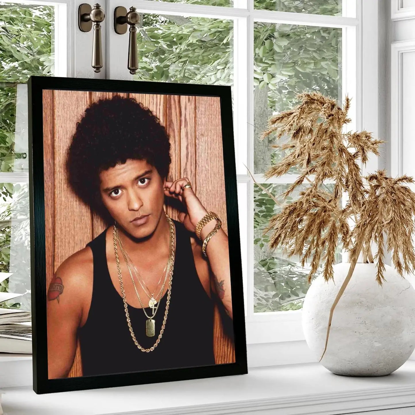 Bruno Mars Afro Portrait Poster