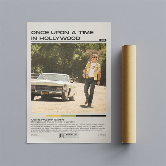 Once Upon A Time In Hollywood Brad Pitt Cliff Booth Minimalist Movie Poster