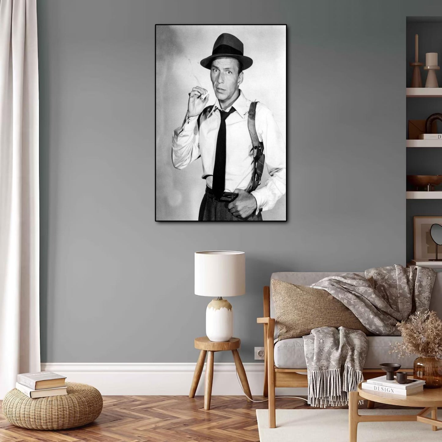 Frank Sinatra Black White Vintage Poster