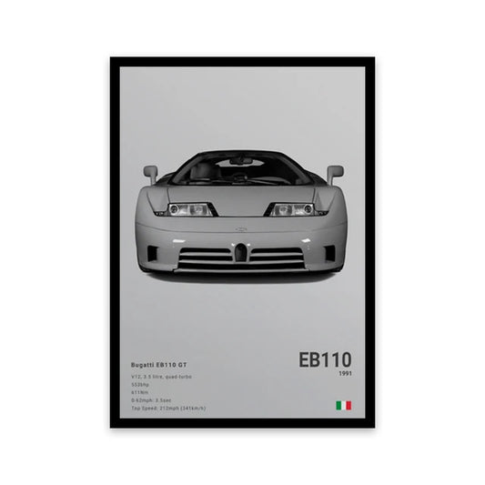 Bugatti EB110 GT Car Poster