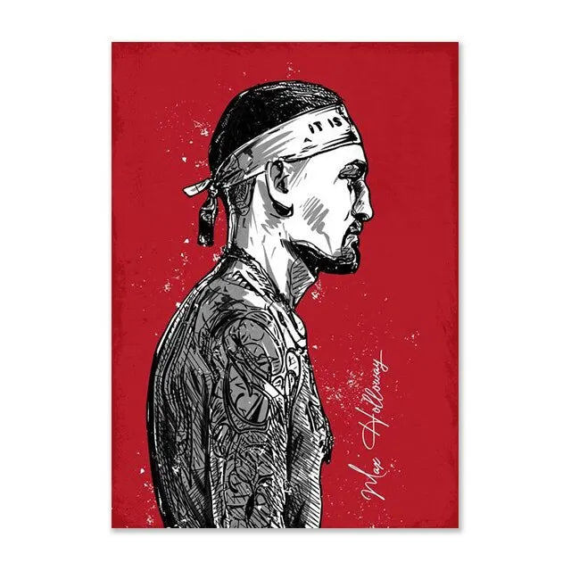Max Holloway Headband Red UFC Poster