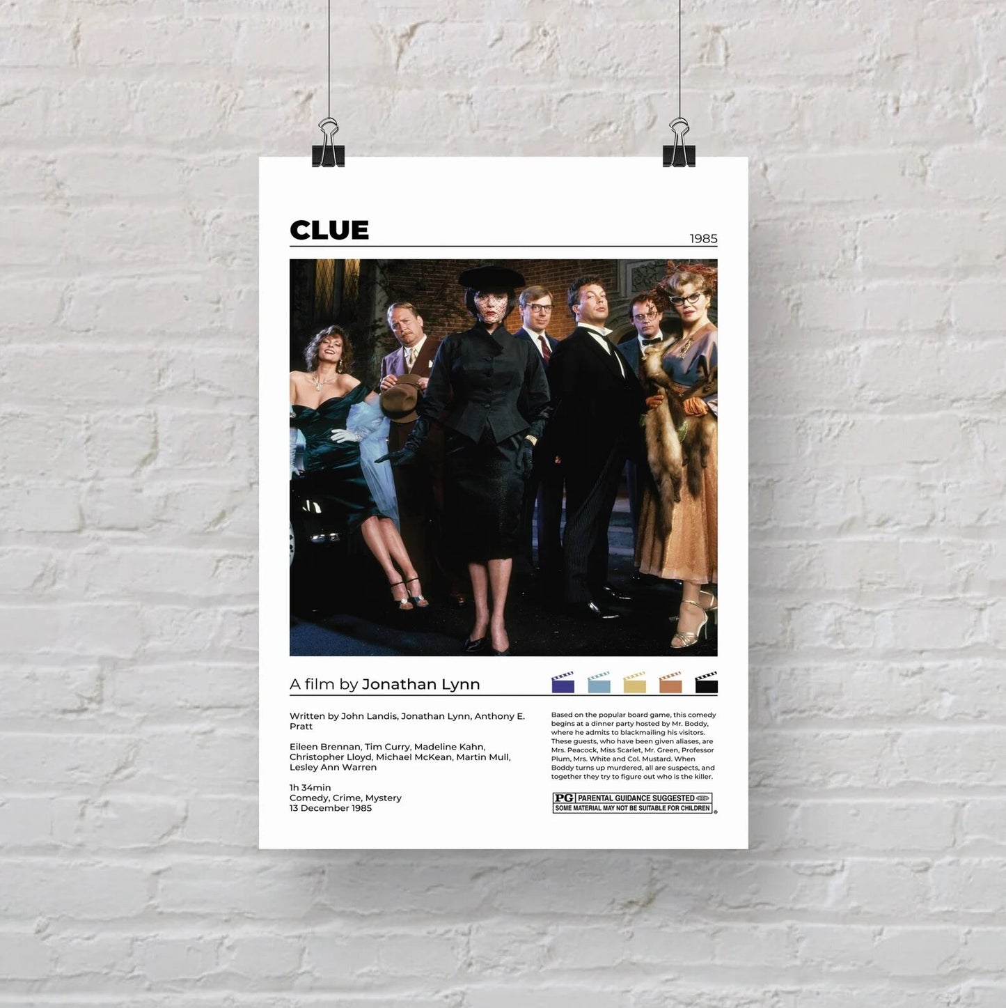 Clue Polaroid Style Minimalist Movie Poster