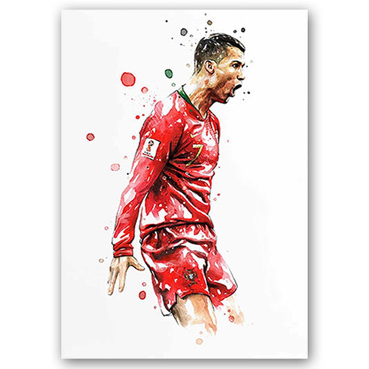 Cristiano Ronaldo Splash Football Star Soccer Poster