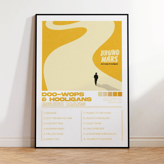 Bruno Mars Doo-Wops & Hooligans Album Minimalist Poster