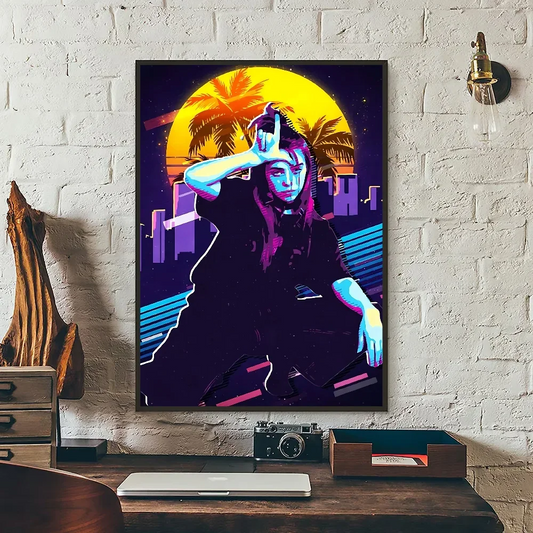 Billie Eilish Vaporwave Poster