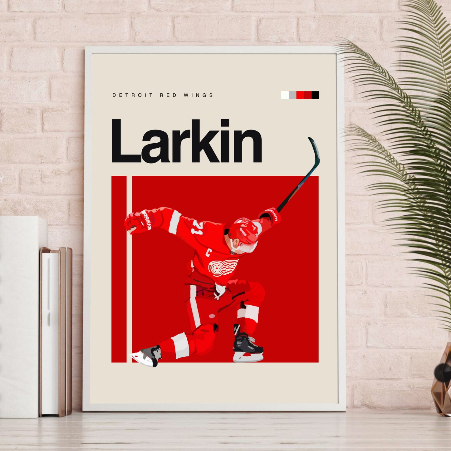 Dylan Larkin Red Wings NHL Hockey Minimalist Poster
