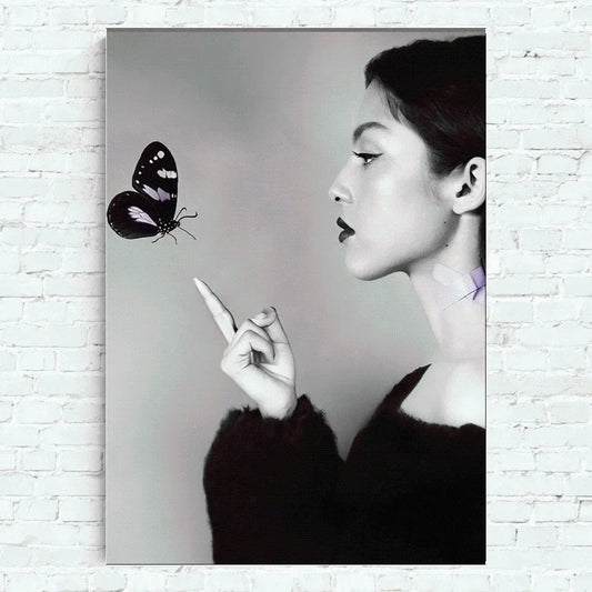 Olivia Rodrigo Butterfly Black and White Poster