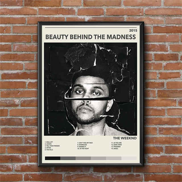 The Weeknd Beauty Behind The Madness Minimalist Album Cover Poster