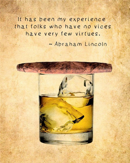 Abraham Lincoln Cigar Quote Cigar Room Poster