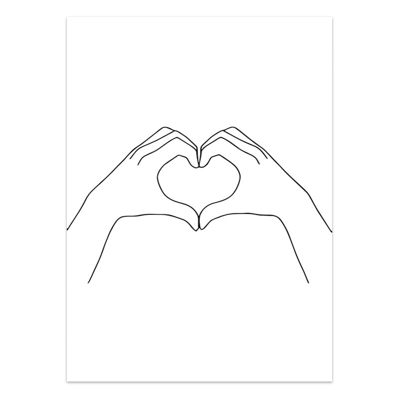 Hand Heart Love Minimalist Poster