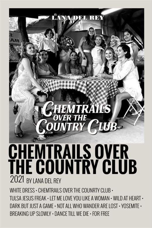 Lana Del Rey Chemtrails Over The Country Club Minimalist Poster
