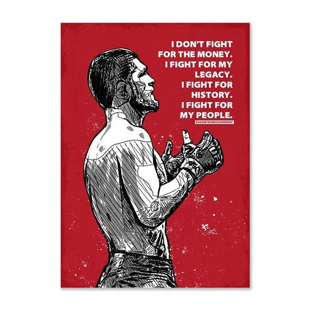 Khabib Nurmagomedov I Dont Fight For Money Quote UFC Poster