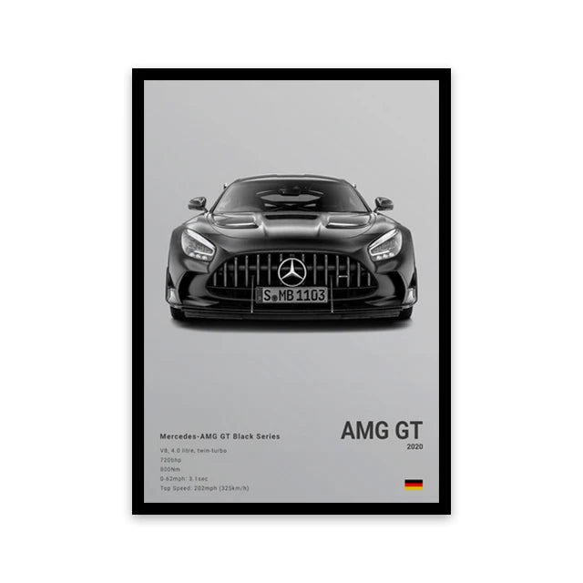 Mercedes AMG GT Black Series Car Poster