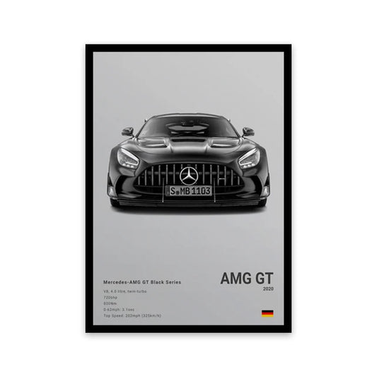 Mercedes AMG GT Black Series Car Poster