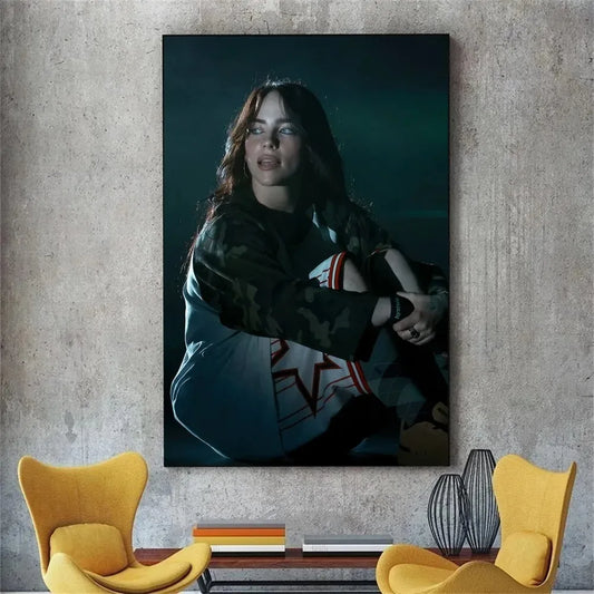 Billie Eilish Dark Wall Art Portrait Poster