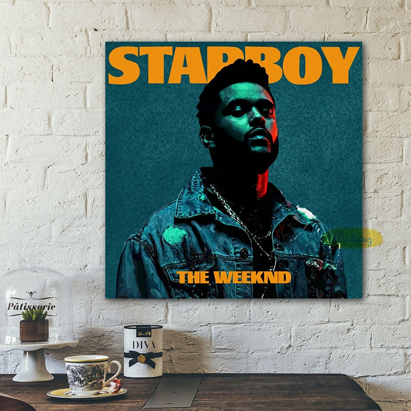Starboy Yellow Blue The Weeknd Poster