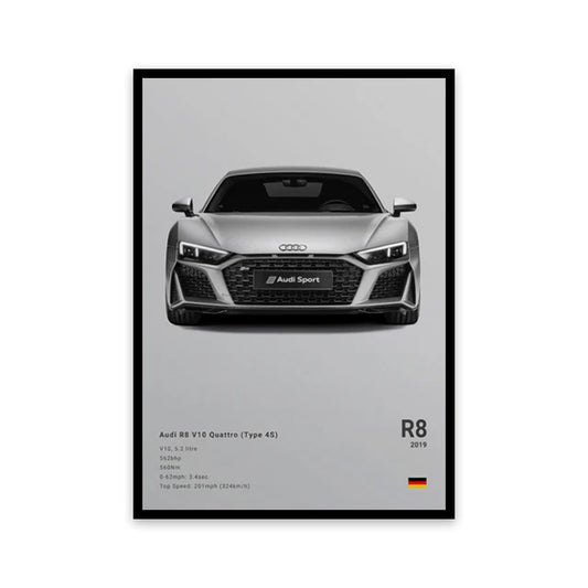 Audi R8 V10 Quattro Car Poster
