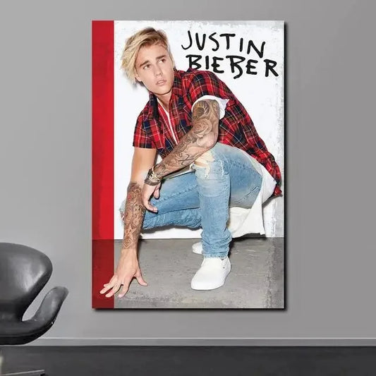 Justin Bieber Blonde Hair Wall Decor Poster