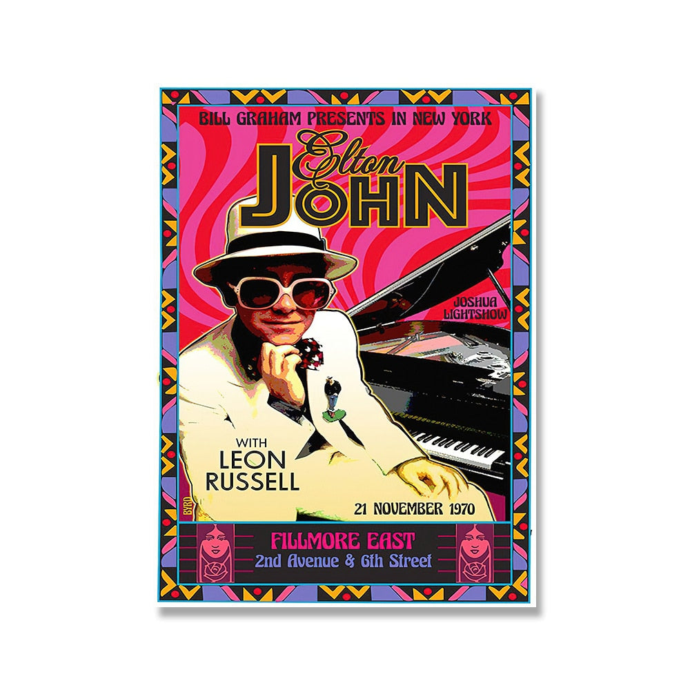 Elton John Concert Rock Poster