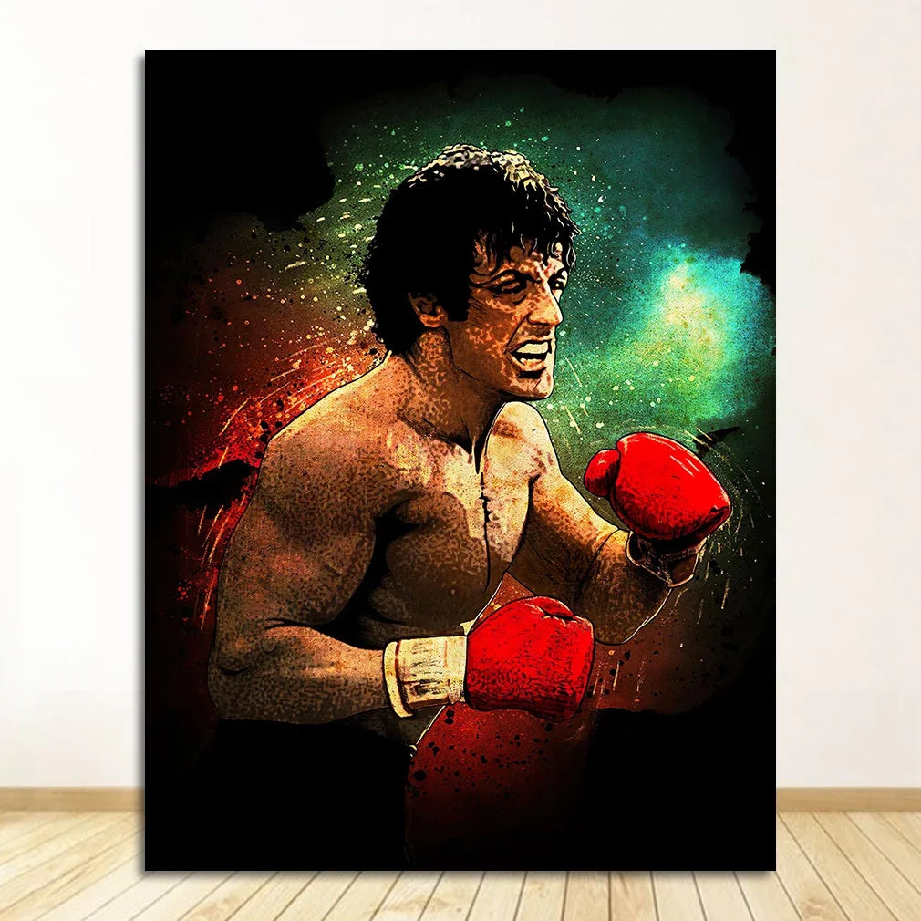 Rocky Red Green Painting Poster