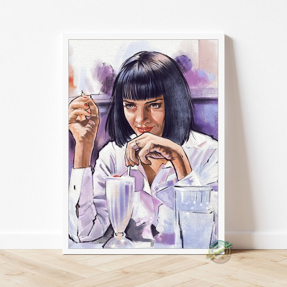 Mia Wallace Pulp Fiction Painting Artwork Poster