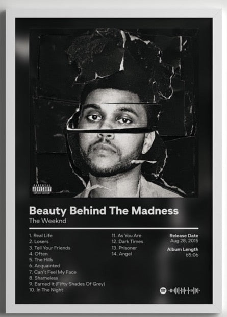 Beauty Behind The Madness Album Cover The Weeknd Poster