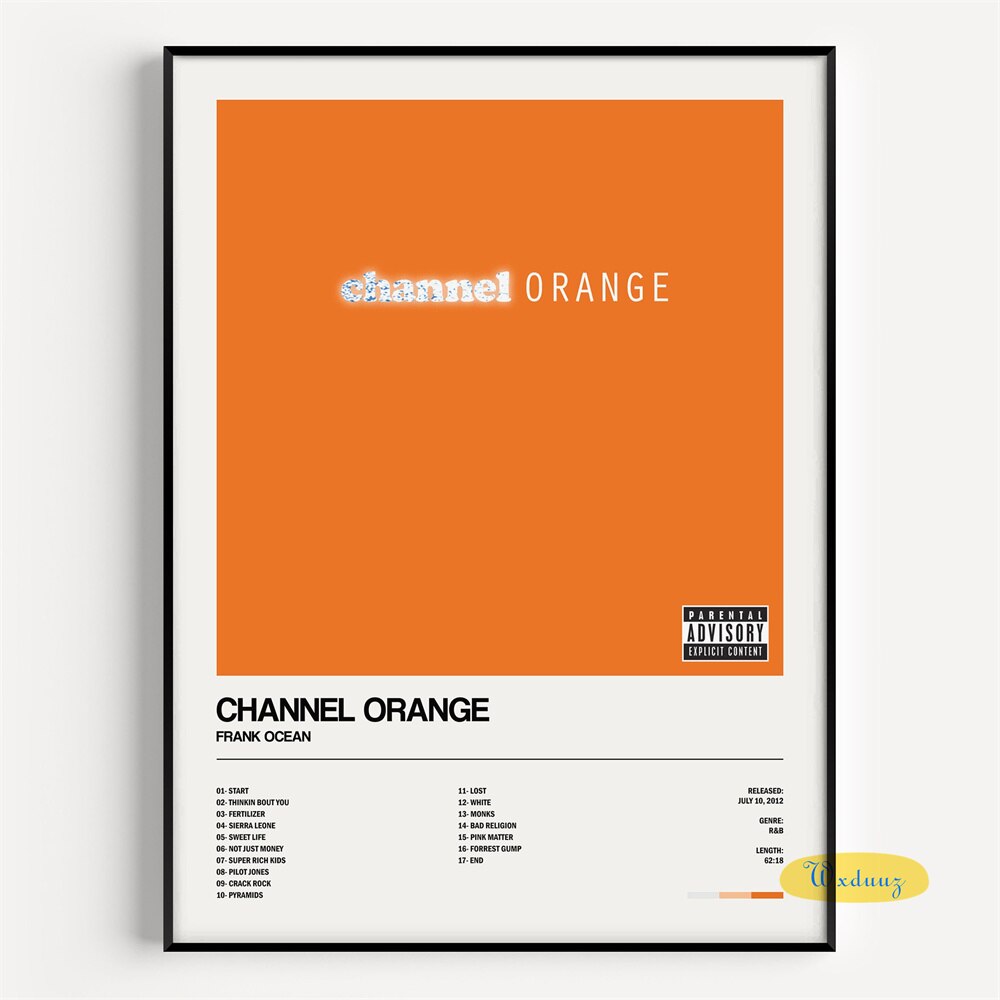 Frank Ocean Channel Orange Minimalist Album Cover Poster