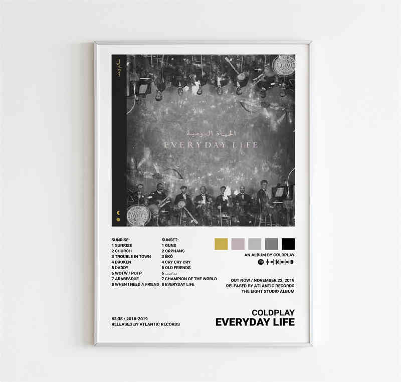 Coldplay Everyday Life Minimalist Album Poster