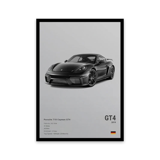 Porsche 718 Cayman GT4 Car Poster