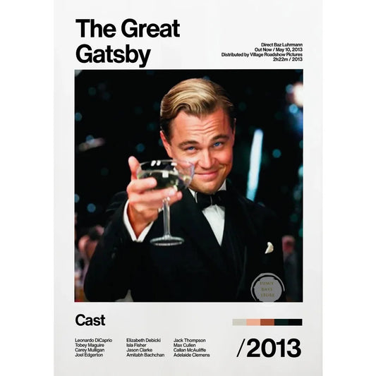 The Great Gatsby Leonardo DiCaprio Minimalist Movie Poster